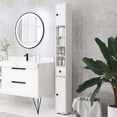 Kleankin Bathroom Storage Cabinet w/ Shelves, Toilet Paper Cabinet