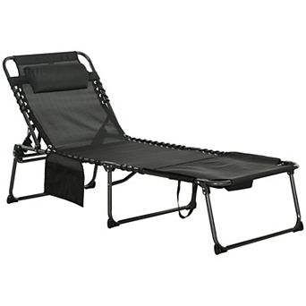 Outsunny Folding Chaise Lounge, Padded Reclining Tanning Chair