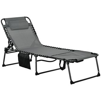Outsunny Folding Chaise Lounge, Padded Reclining Tanning Chair