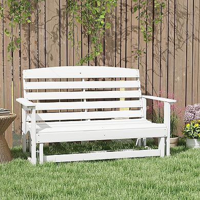 Patio Glider Bench W/ Hdpe Slatted Design Double Rocking Chair