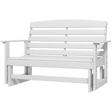 Patio Glider Bench W/ Hdpe Slatted Design Double Rocking Chair