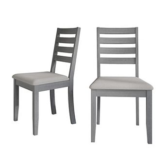 Simple Wooden Dining Chair With Warm Grey Cover