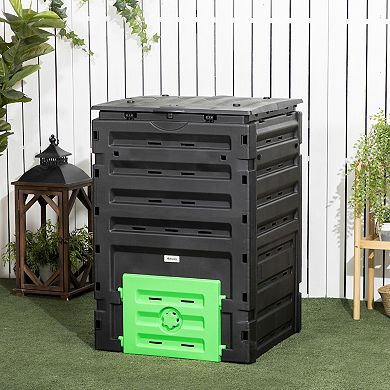 Outsunny 120 Gallon Compost Bin, Large Composter with 80 Vents