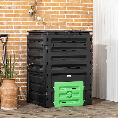 Outsunny 120 Gallon Compost Bin, Large Composter with 80 Vents