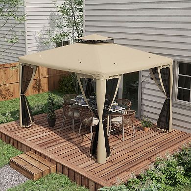 Outsunny 9.6' x 11.6' Patio Gazebo, Outdoor Canopy Shelter,