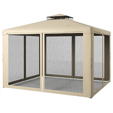Outsunny 9.6' x 11.6' Patio Gazebo, Outdoor Canopy Shelter,