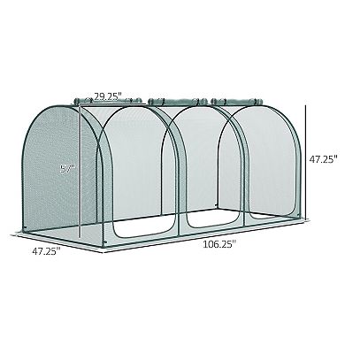 Outsunny 9 X 4ft Crop Cage With Zippered Doors And Storage Bag