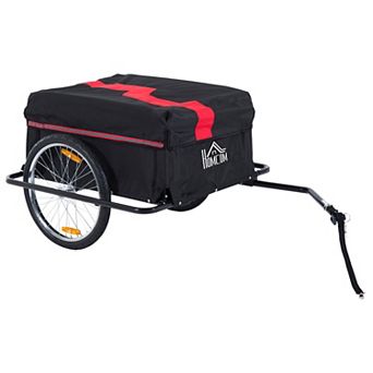 Aosom Elite Two-wheel Bicycle Large Cargo Wagon Trailer With Folding Storage