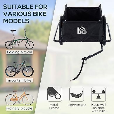 Aosom Elite Two-wheel Bicycle Large Cargo Wagon Trailer With Folding Storage