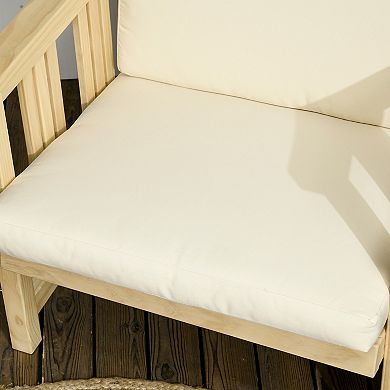 Outsunny 2-piece Outdoor Patio Furniture Set With Ottoman, Thick Cushions
