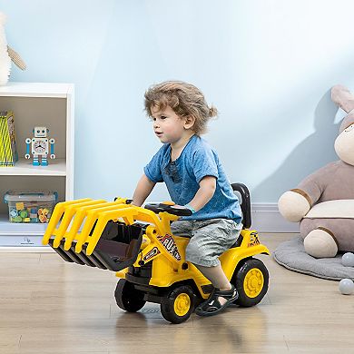 Kids Digger Sit N Scoot Ride-on Toy For Toddler W/ Treaded Wheels, Grabber