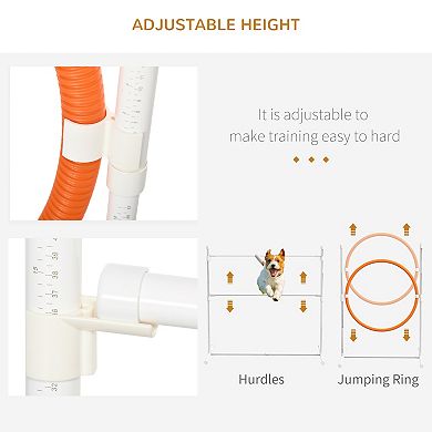 7 Pieces Dog Agility Training Equipment W/ Tunnels, Weave Poles