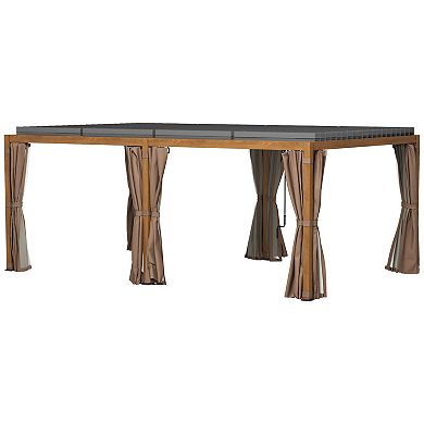 Outsunny 12ftx19' Aluminum Pergola with Adjustable Louvered Roof