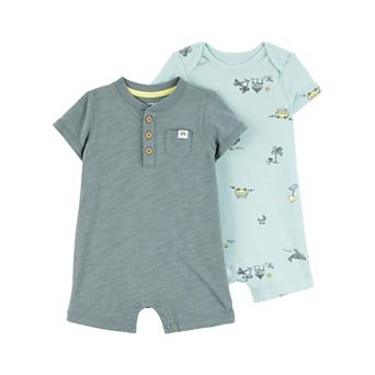 Baby Boy Carter's 2-Pack Beach Print Short Sleeve Rompers