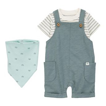 Baby Boy Carter's 3 pc Striped Short Sleeve Tee, Shortall and Bib Set