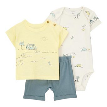 Baby Boy Carter's 3 pc Beach Tee, Bodysuit and Shorts Outfit Set