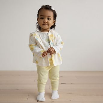 Baby Girl Carter's 3 pc My Little Love Floral Hooded Cardigan, Bodysuit and Pants Set