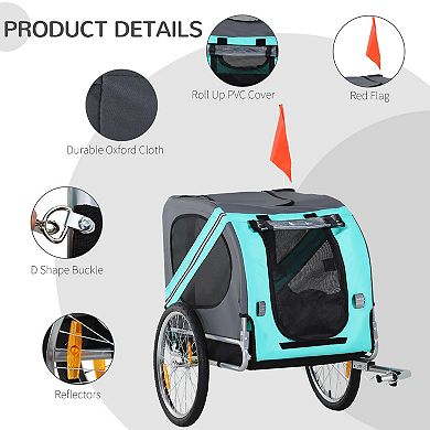 Aosom Dog Bike Trailer with 3 Entrances Large Wheels