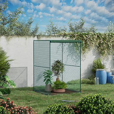4' X 4' Walk-in Crop Cage, Plant Protectors With Door, Dark Green