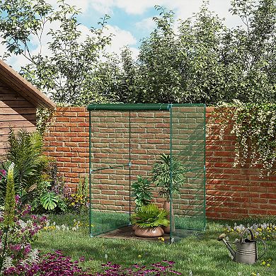 4' X 4' Walk-in Crop Cage, Plant Protectors With Door, Dark Green