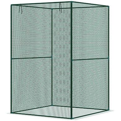 4' X 4' Walk-in Crop Cage, Plant Protectors With Door, Dark Green