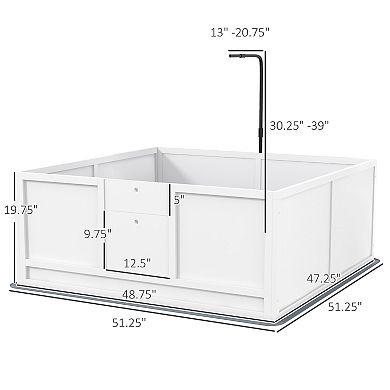 Whelping Box For Dogs With Pee Pad, Pig Rail, 49" X 48"