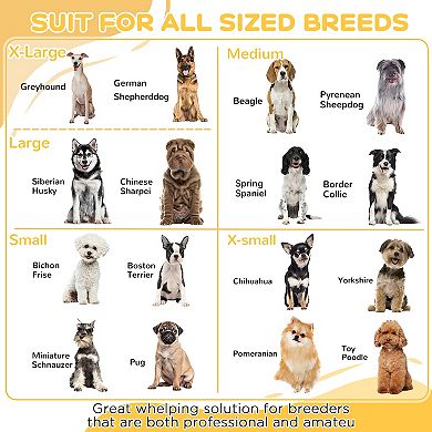 Whelping Box For Dogs With Pee Pad, Pig Rail, 49" X 48"