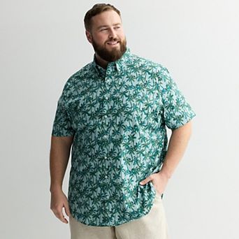 Big & Tall Sonoma Goods For Life® Short Sleeve Perfect Length Button Down Shirt