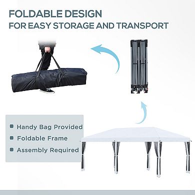 Outsunny 10ft x 20' Pop Up Canopy with 6 Sidewall Mesh Nettings