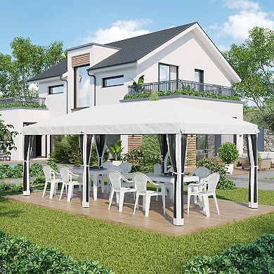 Outsunny 10ft x 20' Pop Up Canopy with 6 Sidewall Mesh Nettings