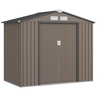 Outsunny 7ft x 4' Storage Shed Garden Tool House w/ Vents Doors