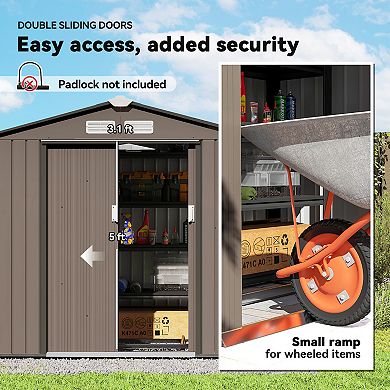 Outsunny 7ft x 4ft Storage Shed Garden Tool House w/ Vents Doors