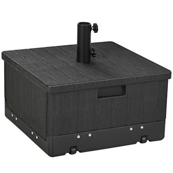 Outsunny Outdoor Umbrella Base With Wheels, End Table, Planter Box