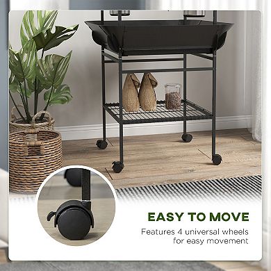 PawHut Bird Stand with Wheels for Indoor Outdoor Small Parrot