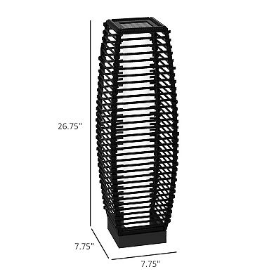 Outsunny Solar Floor Lamp With Auto On/off Led Lights, Pathway Light, Black