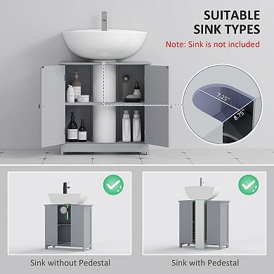 kleankin Pedestal Sink Storage Cabinet, Sink Bathroom Cabinet,
