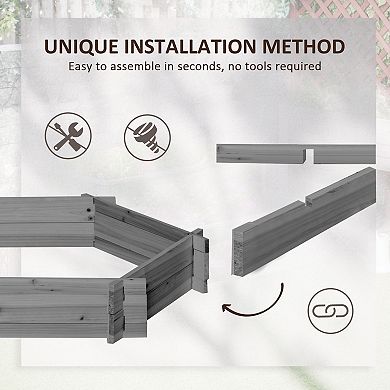 Outsunny Wooden Raised Garden Bed Hexagon Screwless Planter