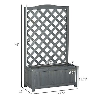 Outsunny 46inch Wooden Raised Garden Bed with Trellis for Vegetables