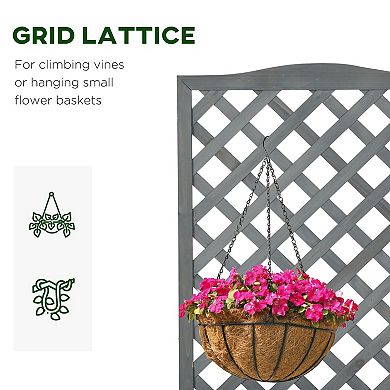 Outsunny 46inch Wooden Raised Garden Bed with Trellis for Vegetables