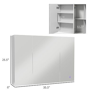Led Lighted Medicine Cabinet, Bathroom Mirror Cabinet With Adjustable Shelves