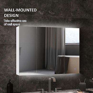 Led Lighted Medicine Cabinet, Bathroom Mirror Cabinet With Adjustable Shelves