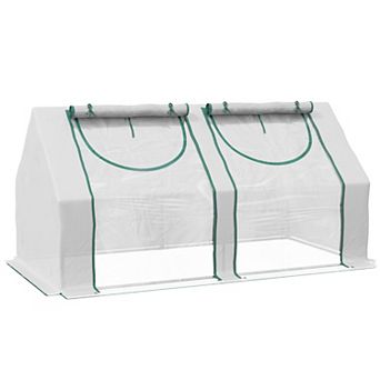 Outsunny 6ft x 3' x 3' Portable Greenhouse with Two PE/PVC Covers