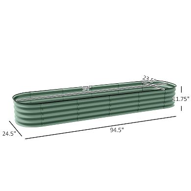 Outsunny Galvanized Raised Garden Bed Planter Box, 7.9ft x 2' x 1'