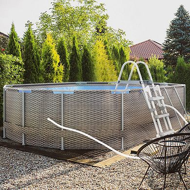 Outsunny Above Ground Swimming Pool, Non-inflatable Rectangular Frame Pool