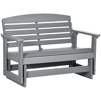 Patio Glider Bench W/ Hdpe Slatted Design Double Rocking Chair