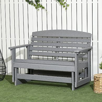 Patio Glider Bench W/ Hdpe Slatted Design Double Rocking Chair