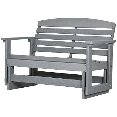 Patio Glider Bench W/ Hdpe Slatted Design Double Rocking Chair