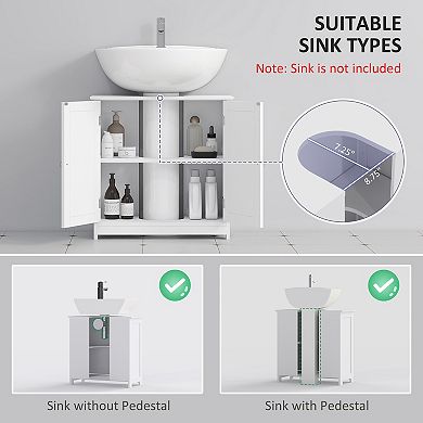 kleankin Pedestal Sink Storage Cabinet, Sink Bathroom Cabinet