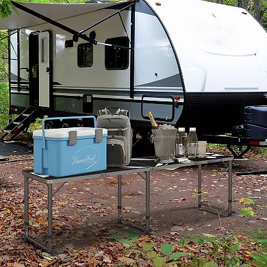 Outsunny 8ft Folding Camping Table With Adjustable Legs