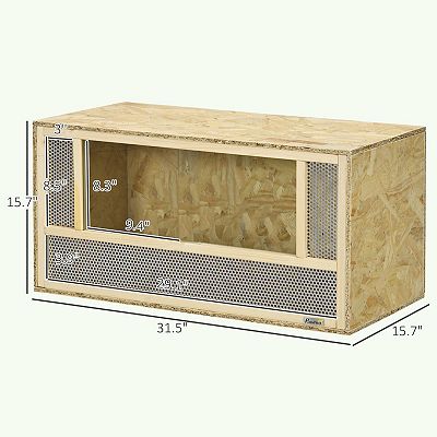 PawHut Glass Reptile Terrarium - 12L Tank For Lizards, Frogs, Snakes & Turtles | Vivarium Habitat